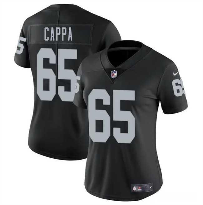 Women%27s Las Vegas Raiders #65 Alex Cappa Black 2025 Vapor Stitched Jersey Dzhi->las vegas raiders->NFL Jersey